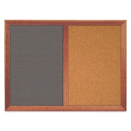 United Visual Products Enclosed Corkboard, 1 Door, 18"x24", 4" Fra UV3421-WHITE-KEYLIME